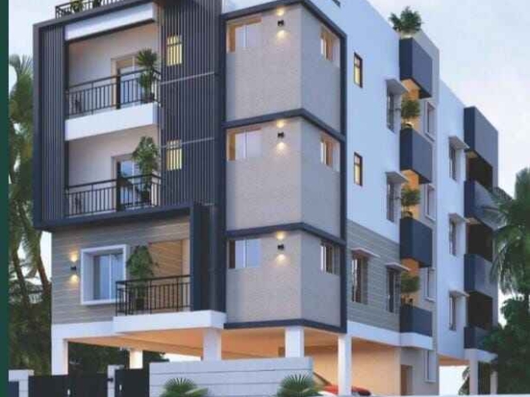 North-facing 3BHK flat for sale in Velachery near Pulithivakkam Railway Station, 1155 sqft with lift and car parking.